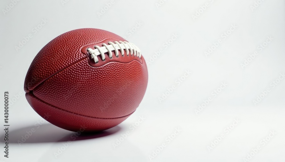 Close-up of an american football on white background, sport, autumn, equipment Close-up of an american football on white background, sport, autumn, equipment