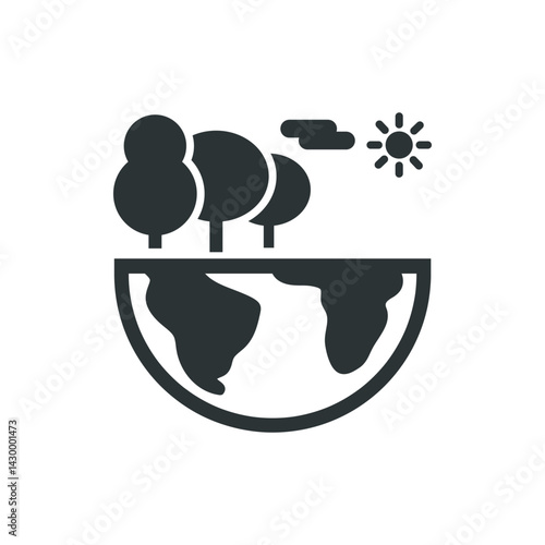 Green nature icon. Solid glyph series icon
