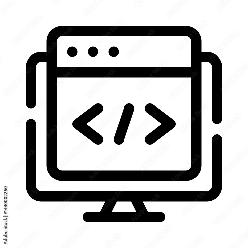 Code editor line icon Code editor line icon