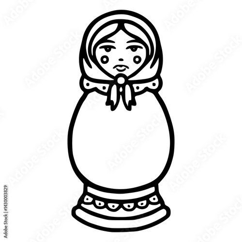 traditional babushka doll vector drawing
