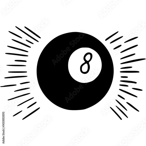 eight ball with rays icon