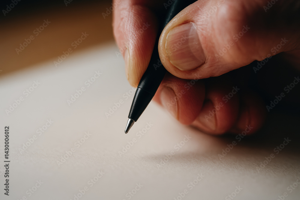 hand holding pen poised above blank sheet of paper symbolizes stagnation in economy as ideas await expression hand holding pen poised above blank sheet of paper symbolizes stagnation in economy as ideas await expression