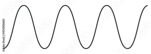 Sinusoid wave signals, scientific periods sine wave. Flat vector illustration isolated on white background.