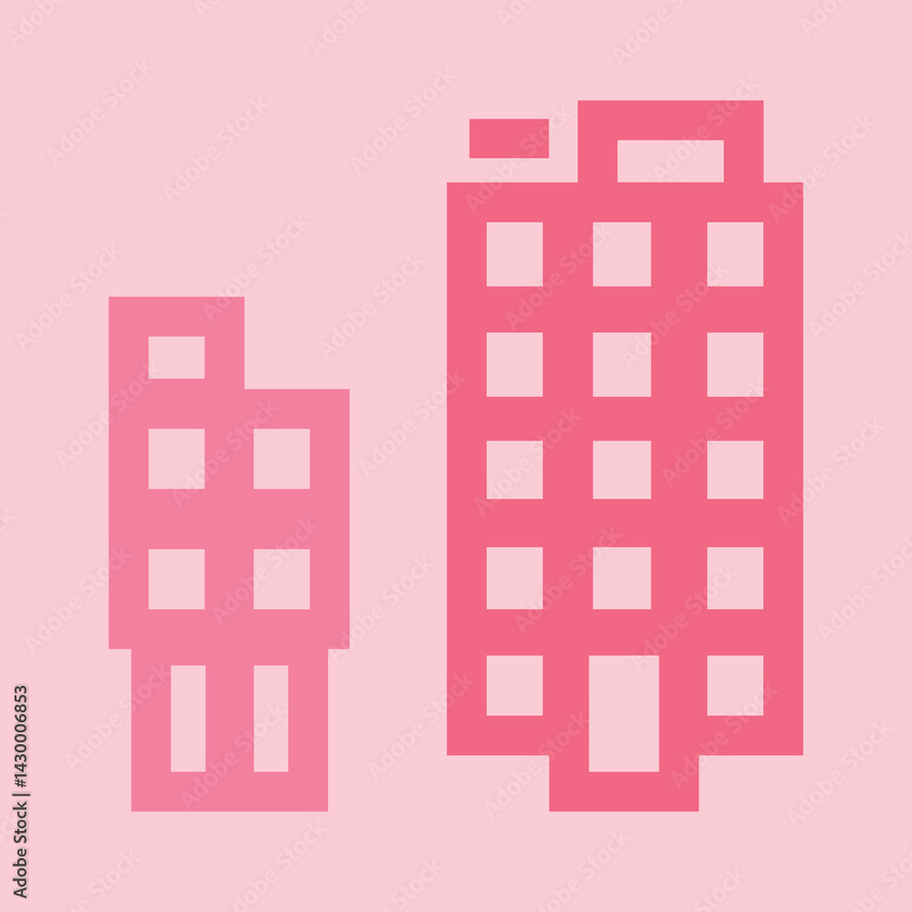 Naklejka premium Apartment buildings, construction. Flat vector illustration isolated on white background.