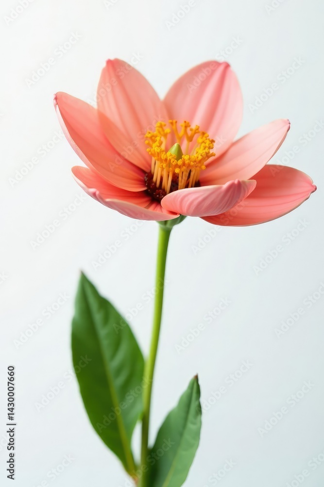 Fototapeta premium Isolated flower against a clean and minimalist white background, white, bloom