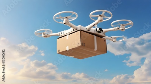 Drone express parcel Delivery flying drone.generative.ai