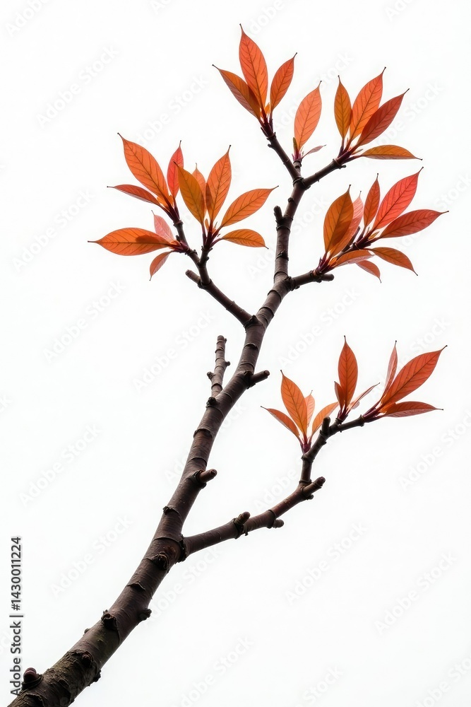 Fototapeta premium Thick branch isolated against a bright white background, minimalist, branches
