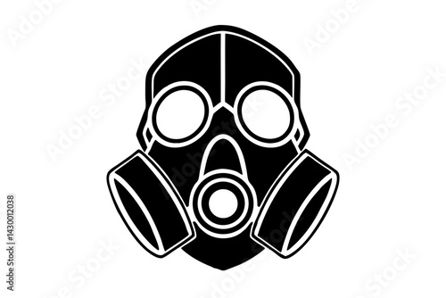 gas mask vector silhouette illustration isolated on white background