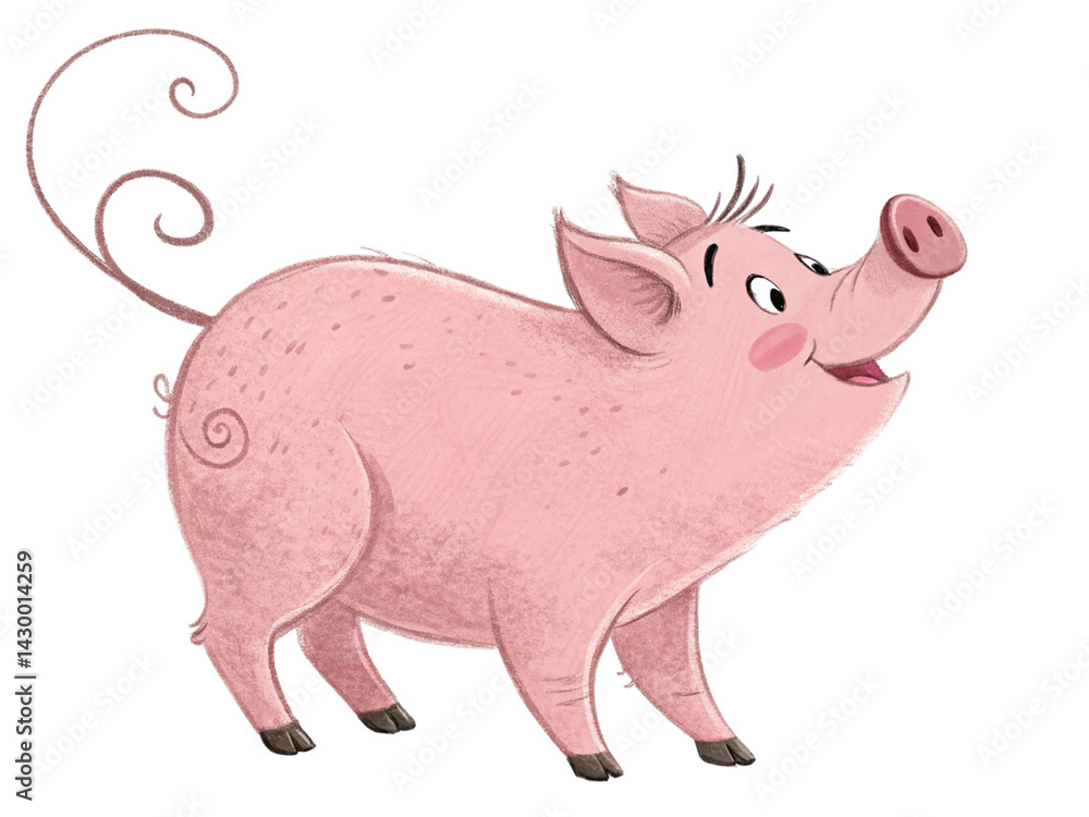 1 pig isolated on a white background. 1 pig isolated on a white background.