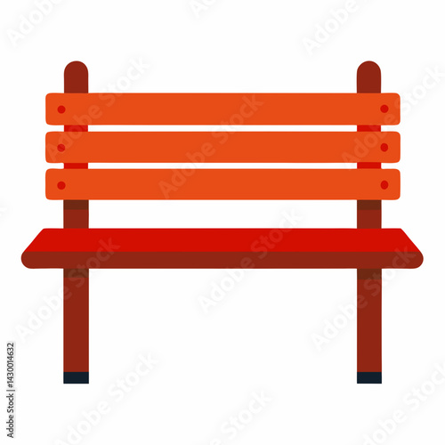 wooden bench on a white background