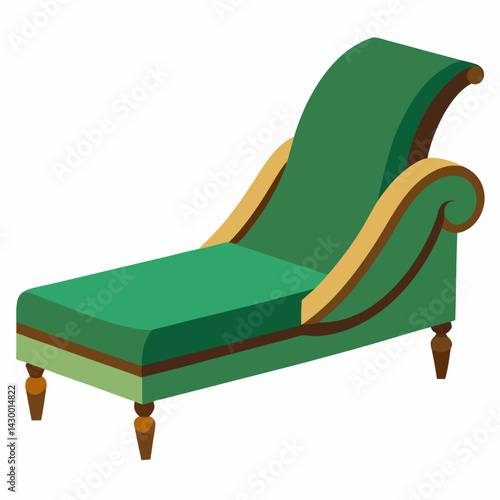 chaise longue on white background