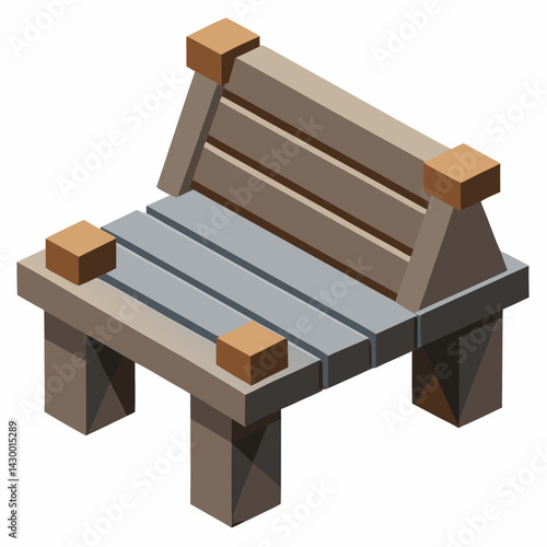 wooden bench isolated on white