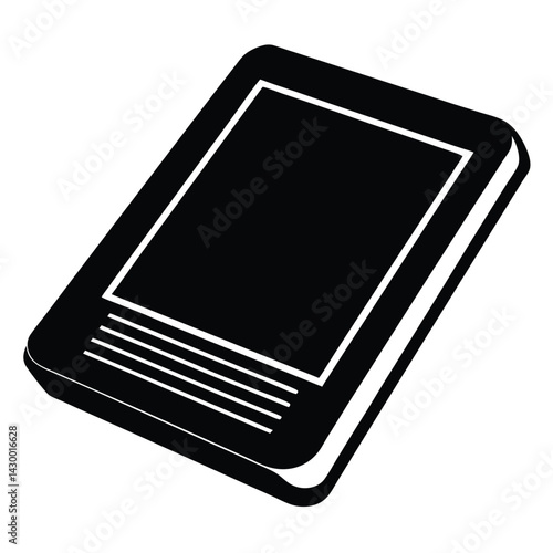 Black Ebook Reader Device with White Lines
