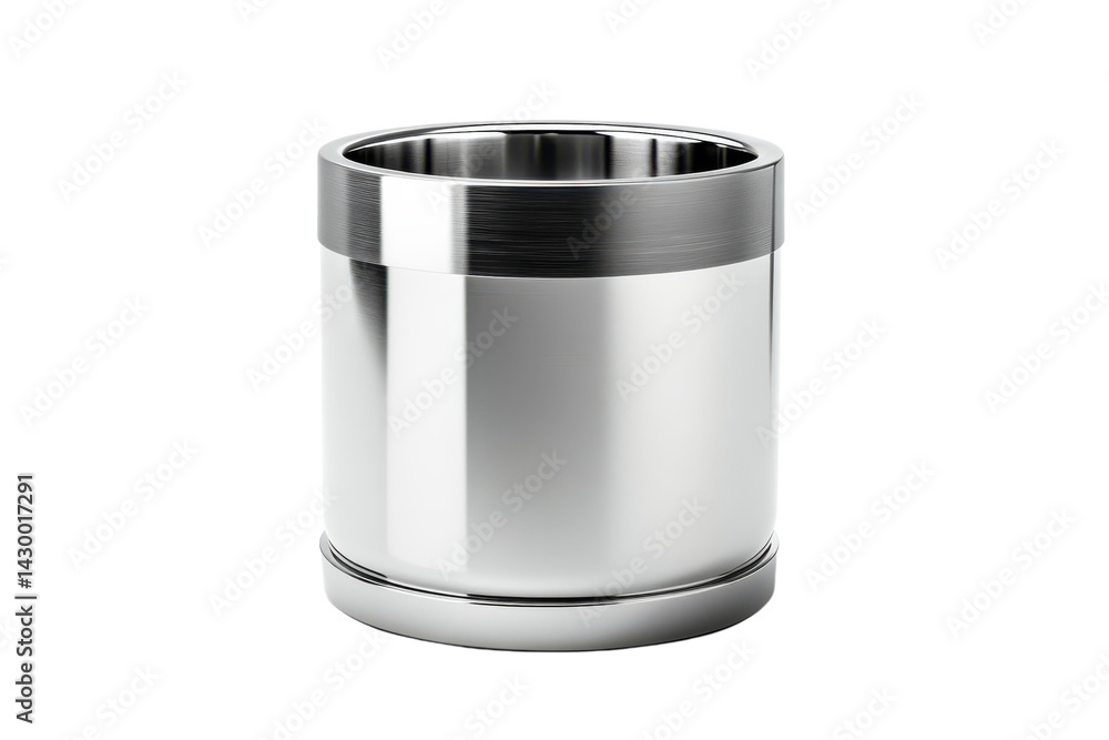 Precision engineered metallic cylinder gleaming silver finish subtle brushed texture isolated on transparent background Precision engineered metallic cylinder gleaming silver finish subtle brushed texture isolated on transparent background