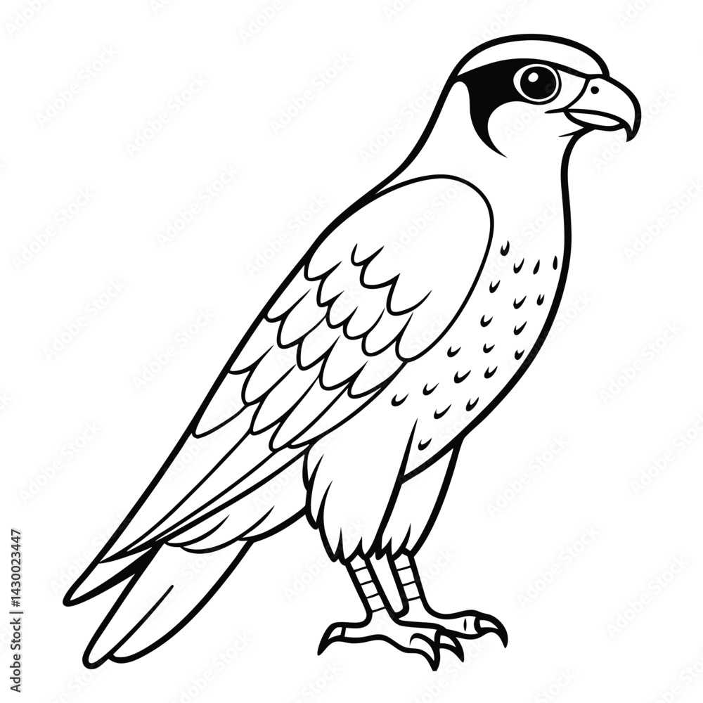 Fototapeta premium A drawing of a bird Coloring page vector illustration on white background