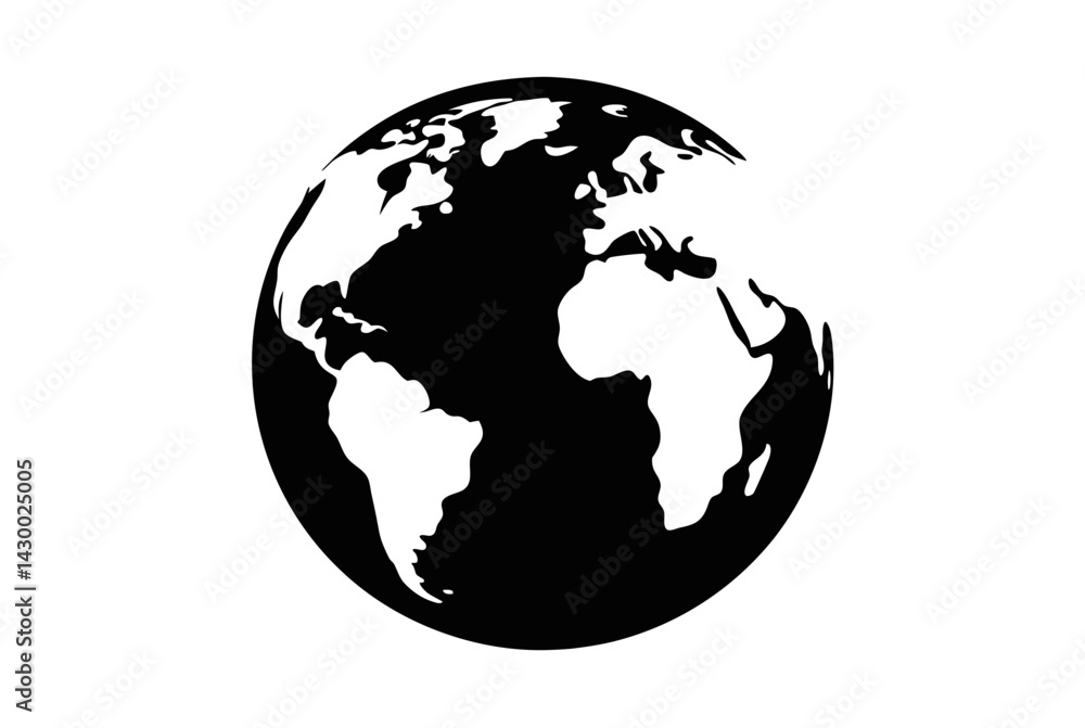 Fototapeta premium world planet earth silhouette vector 