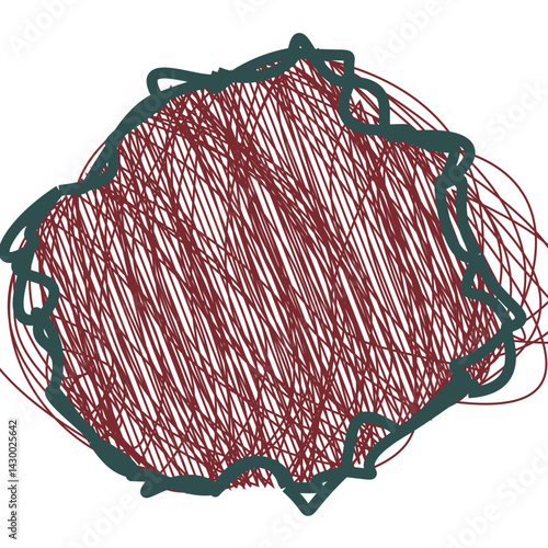 Abstract doodle shape decorative element