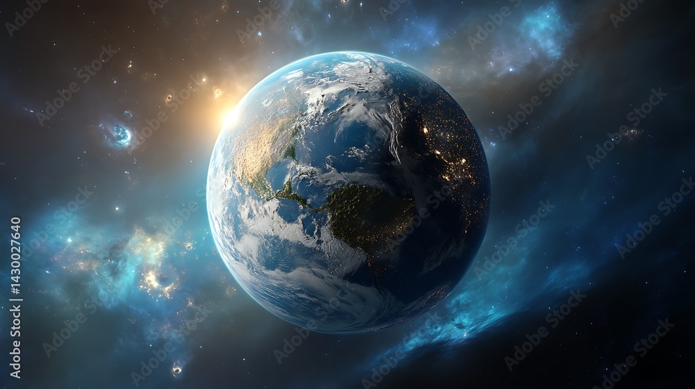 Fototapeta premium Stunning high-resolution view of planet Earth from outer space
