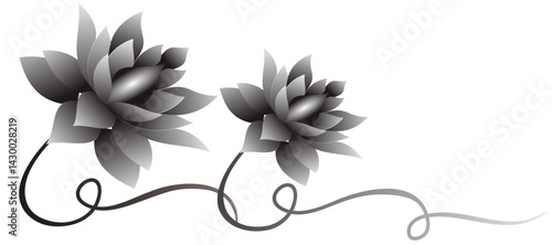 Lotus flower silhouette vector for Waisak day