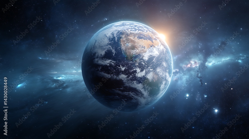 Fototapeta premium Stunning high-resolution view of planet Earth from outer space