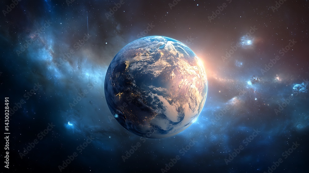 Fototapeta premium Stunning high-resolution view of planet Earth from outer space