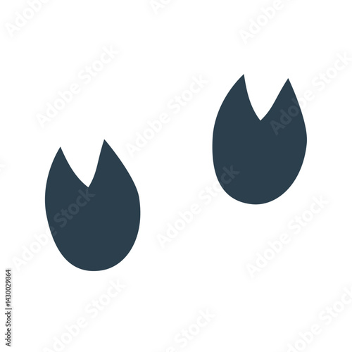 シンプルなブタの足跡のイラスト