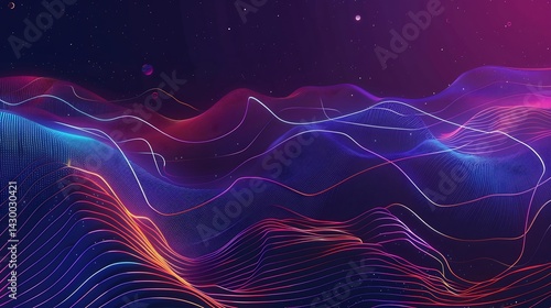 Wallpaper Mural A space inspired abstract wallpaper with glowing effects energy waves and cosmic gradients forming a surreal aesthetic background overlay cut out on isolated transparent removed background Torontodigital.ca