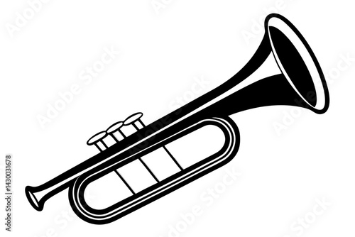 bugle  silhouette vector  illustration
