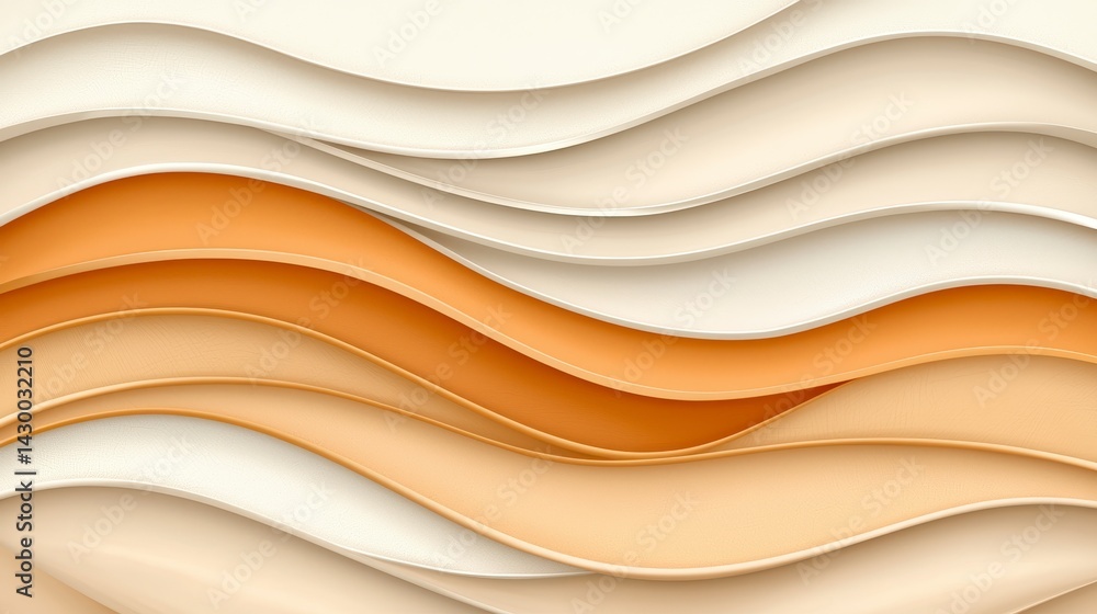 Obraz premium Abstract Layered Textures of Warm Cream and Beige Tones Creating Flowing Waves