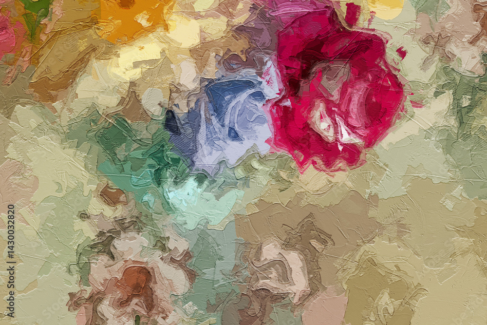 Fototapeta premium Various oil paintings, flowers, marine creatures, chrysanthemums, and beautiful ones