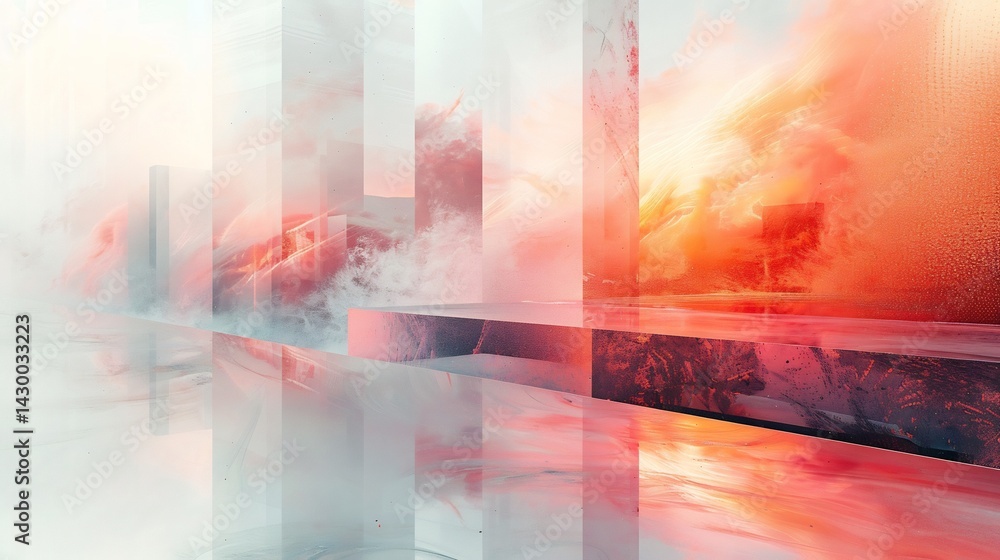 Naklejka premium Abstract Elegance AI Driven Minimalist Creativity A visually soothing composition featuring refined futuristic design digital abstraction and artistic purity cut out on isolated transparent background