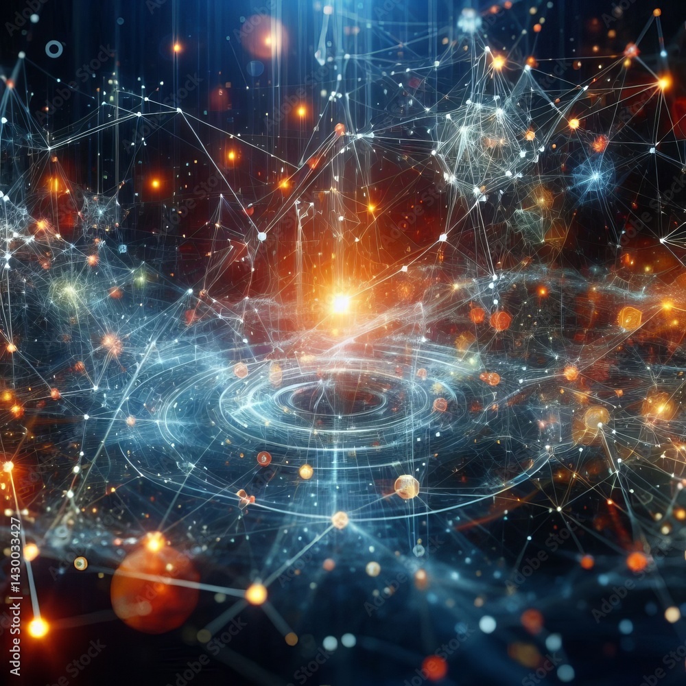 Fototapeta premium Abstract interconnected systems or networks