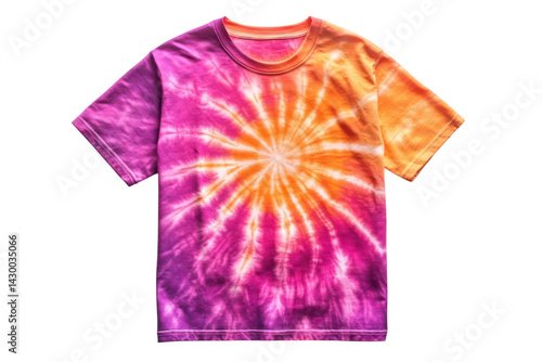 Vibrant pink and orange tie dye t shirt a stylish summer statement piece showcasing a stunning on transparent background