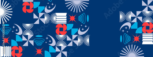 background of geometric pattern with multiple shapes and colors, for backgrounds, textiles, digital designs, and packaging