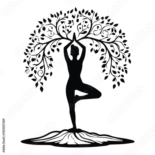 silhouette of a yoga