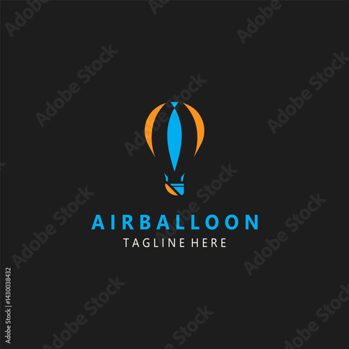 Air balloon logo creative design air transport symbol template simple illustration