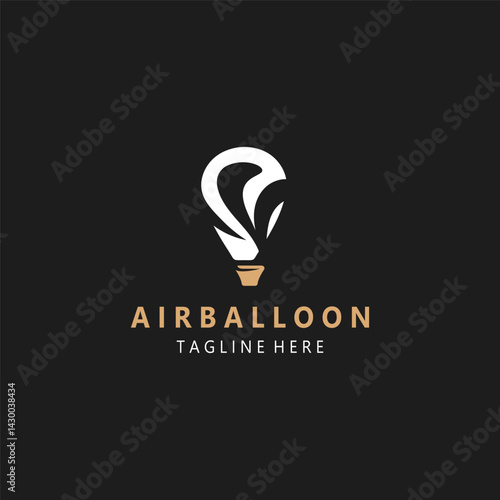 Air balloon logo creative design air transport symbol template simple illustration