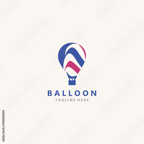 Air balloon logo creative design air transport symbol template simple illustration