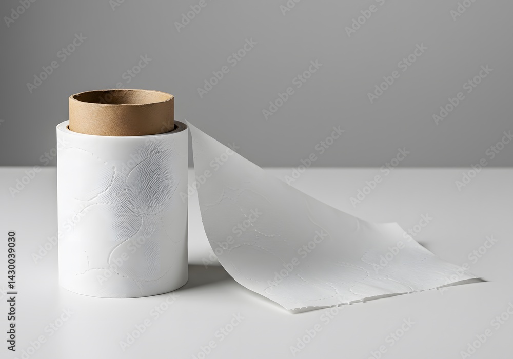 Clear plastic wrap roll unwound studio shot Clear plastic wrap roll unwound studio shot