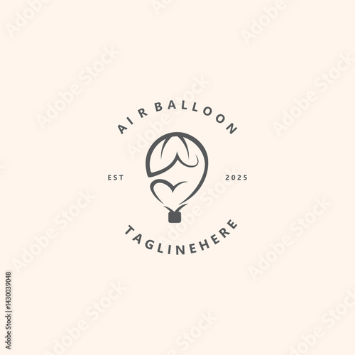 Air balloon logo creative design air transport symbol template simple illustration