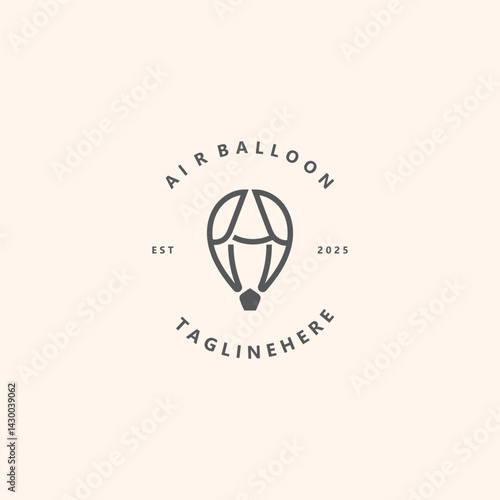 Air balloon logo creative design air transport symbol template simple illustration