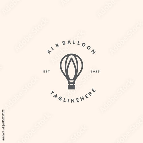 Air balloon logo creative design air transport symbol template simple illustration