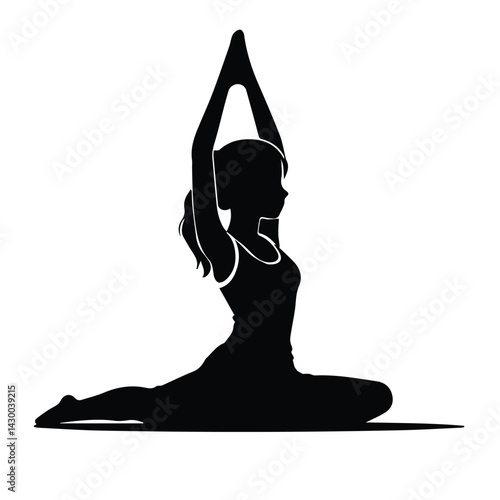 Silhouette of a woman practicing yoga