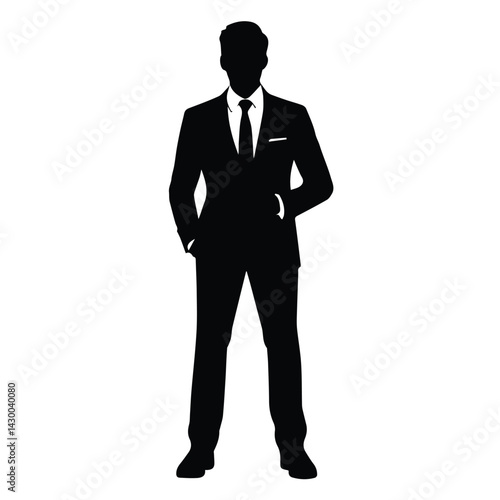 business man black silhouette logo 