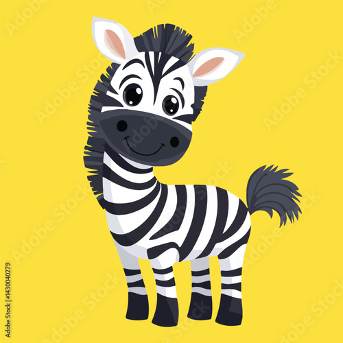 Cute Little Zebra Character vector artwork
