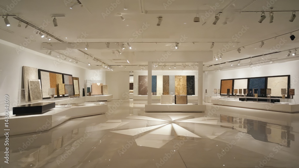 Modern gallery showcasing a collection of ceramic tiles.