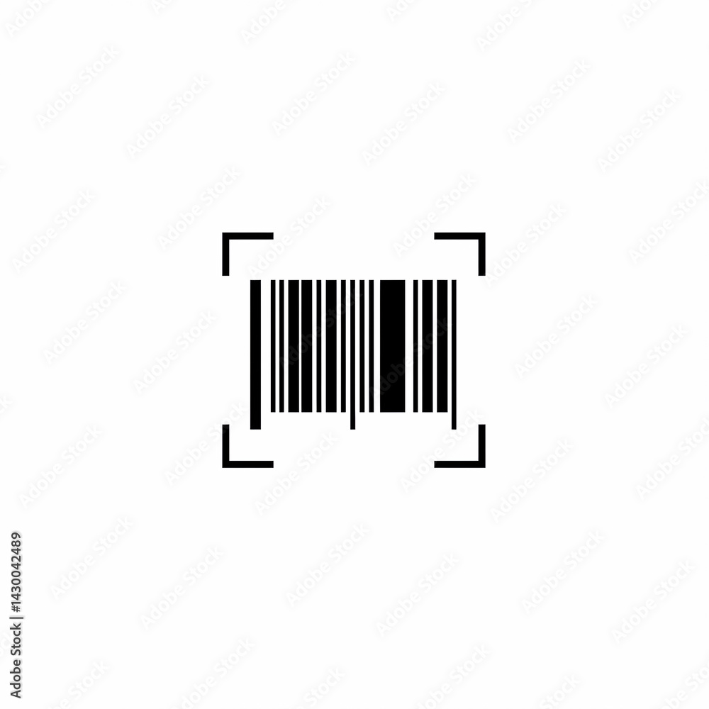 bar code icon on a white background bar code icon on a white background