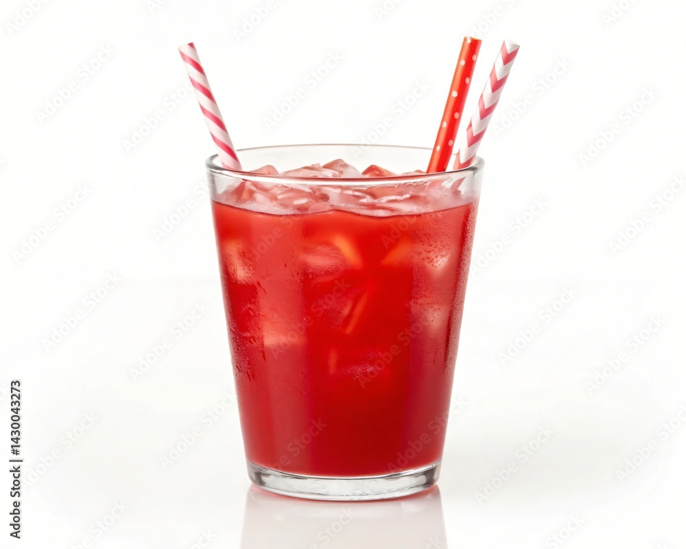 custom made wallpaper toronto digitalRefreshing Red Iced Drink in Glass with Striped Straws Summer Beverage