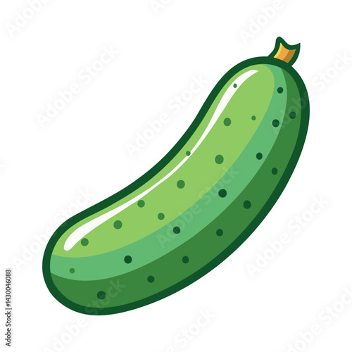 Vector illustration of a vegetable, cucumber green, simple style