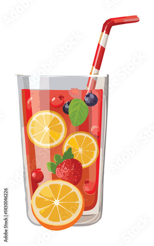 Cocktail of Strawberry with Fruits